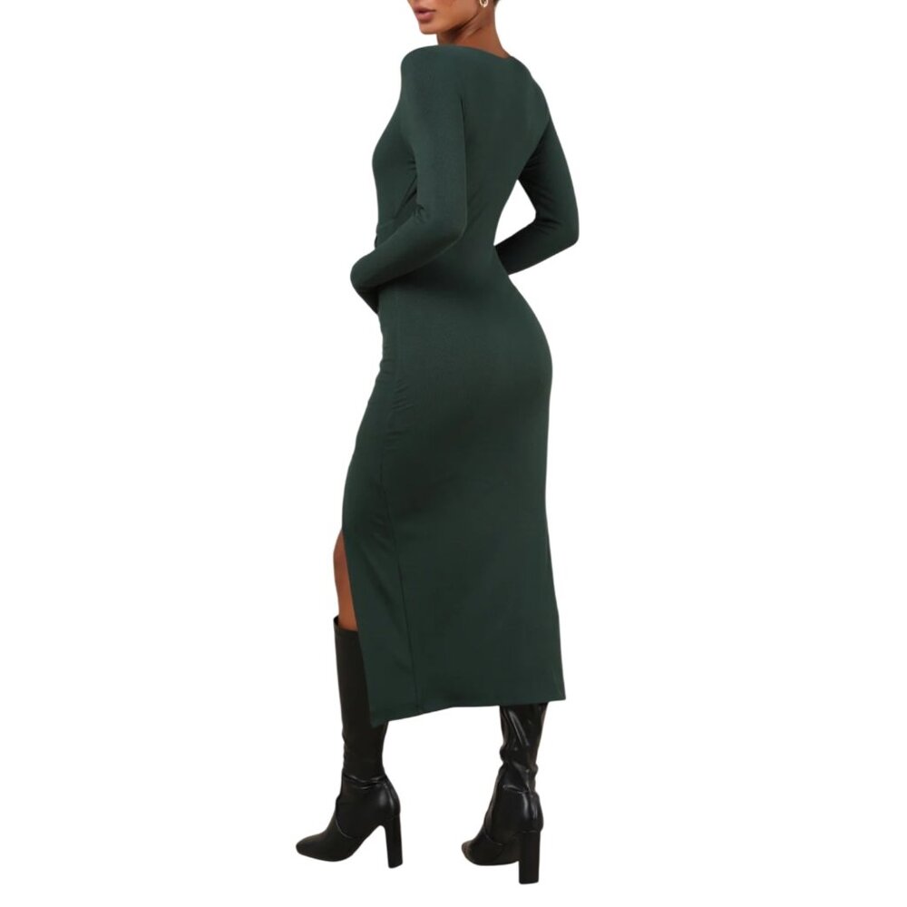 NWT Lulus Trendsetting Desire Green Ribbed Jersey Knit Lace-up Size M - Picture 3 of 6